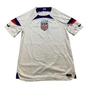 Nike USA Soccer Jersey White Blue Red Dri Fit Mens Size Medium